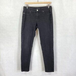 White House Black Market WHBM High-Rise Jeanie Denim Legging Black Med